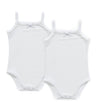 Basic Ribbed White Bodysuit with Bow by Petit Clair