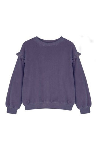 Lilac Velour Sweatshirt By Kids On The Moon