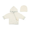 Kimono hooded ivory jacket and hat by Bee & Dee