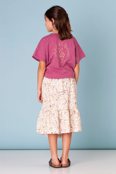 Animal print pink midi skirt by Tocoto Vintage