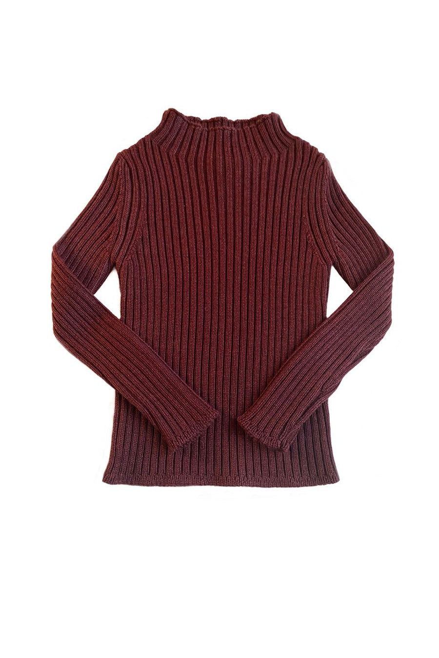 Berry Mock Neck Knitted Pullover by Mabli
