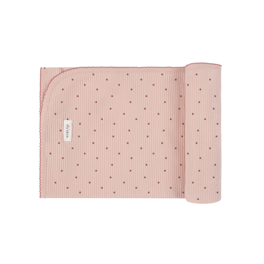 Pink Strawberry Ribbed Blanket by Ely's & Co