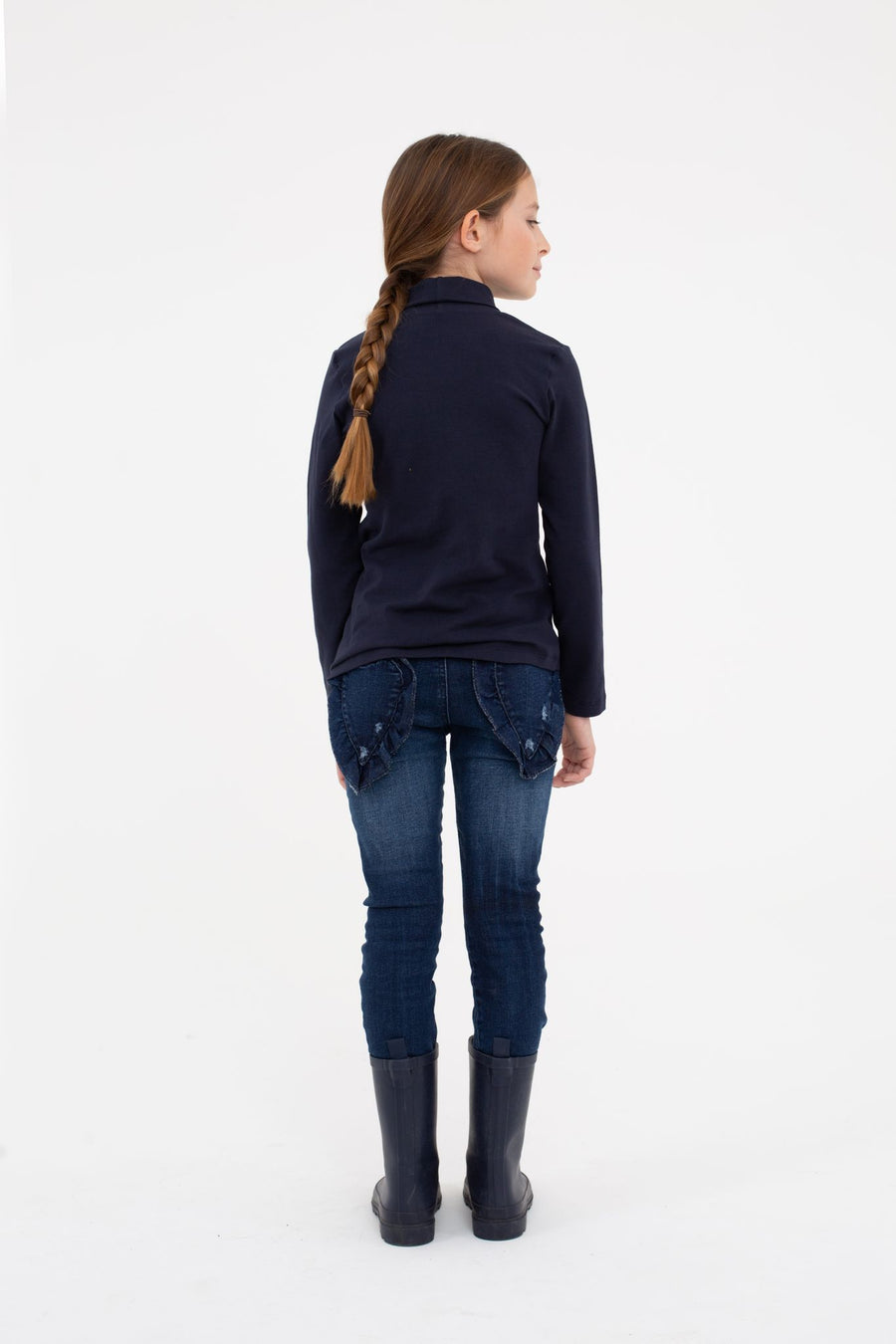 Jersey Navy Turtleneck by Piccola Ludo - Flying Colors
