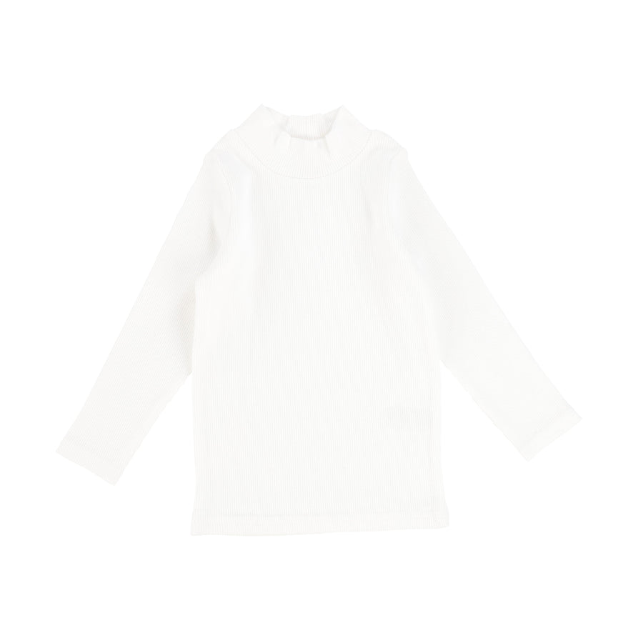 Winter White Ribbed Mock Neck By Lil Leggs