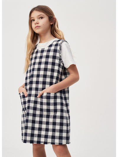 Navy Checkered Jumper by Il Gufo