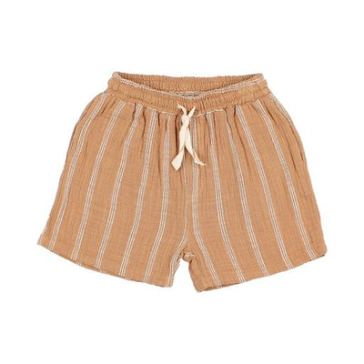 Caramel bermuda stripe shorts by Buho