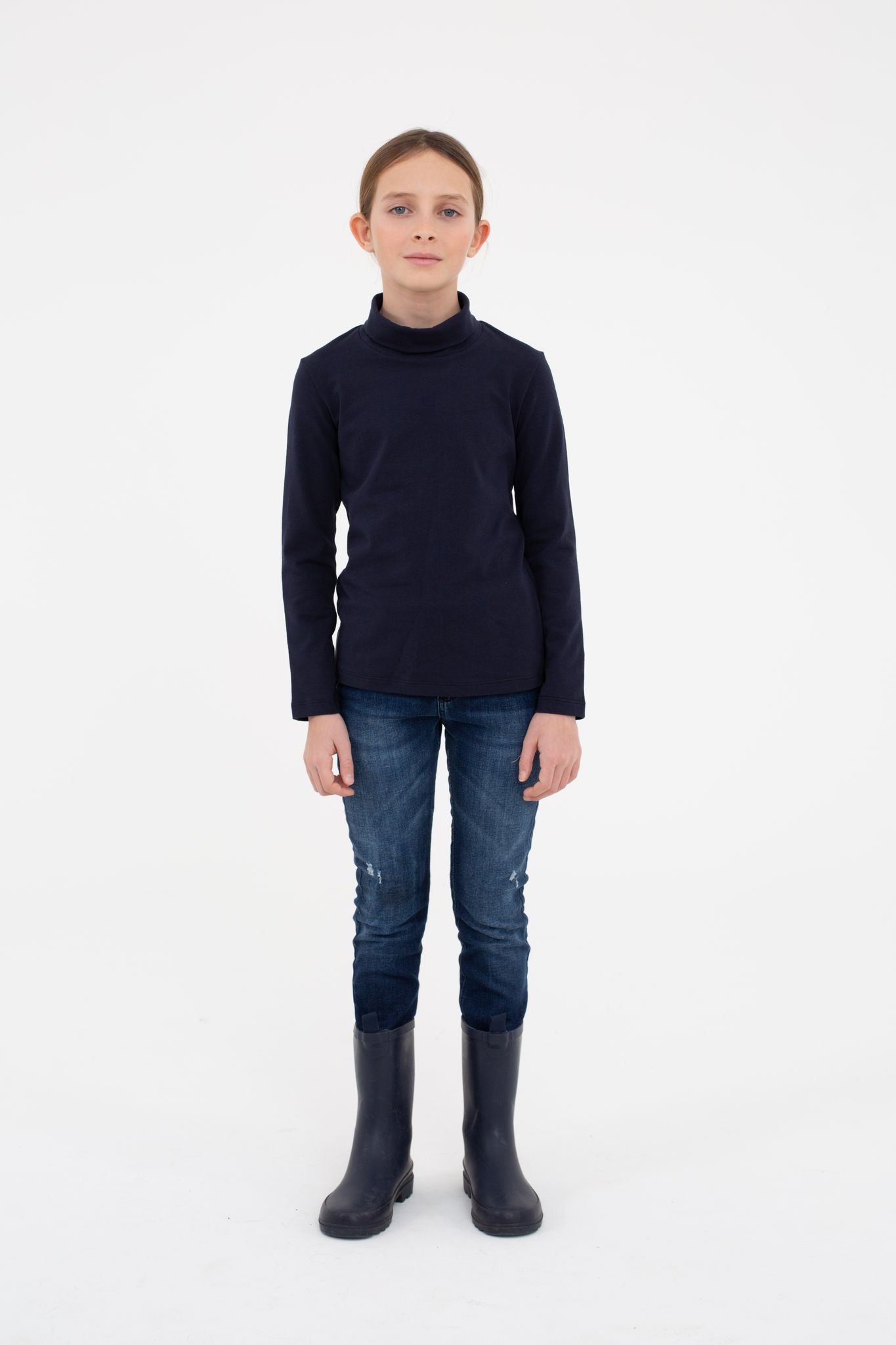 Jersey Navy Turtleneck by Piccola Ludo - Flying Colors